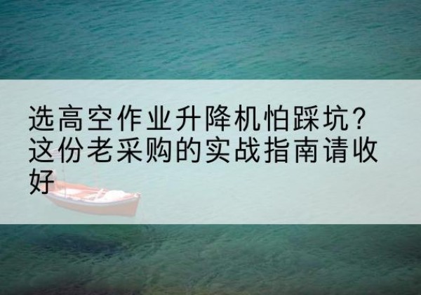 颍东高空作业升降机厂家推荐-选高空作业升降机怕踩坑？这份老采购的实战指南请收好