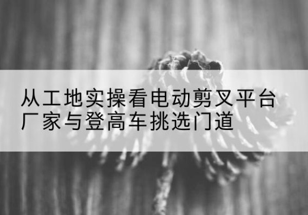颍东电动剪叉升降平台厂家-从工地实操看电动剪叉平台厂家与登高车挑选门道